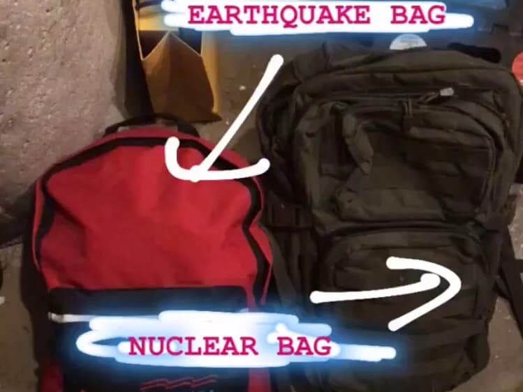 Earthquake + Nuclear Prep Bags